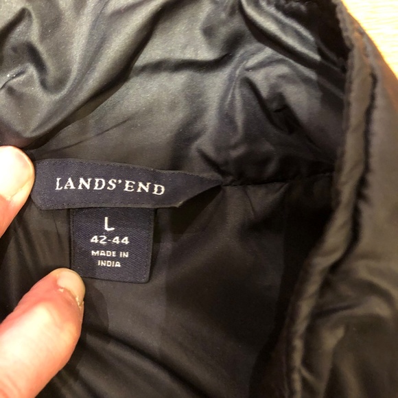 Lands End Men's Large Ultra Light Weight Coat Black - Picture 2 of 3
